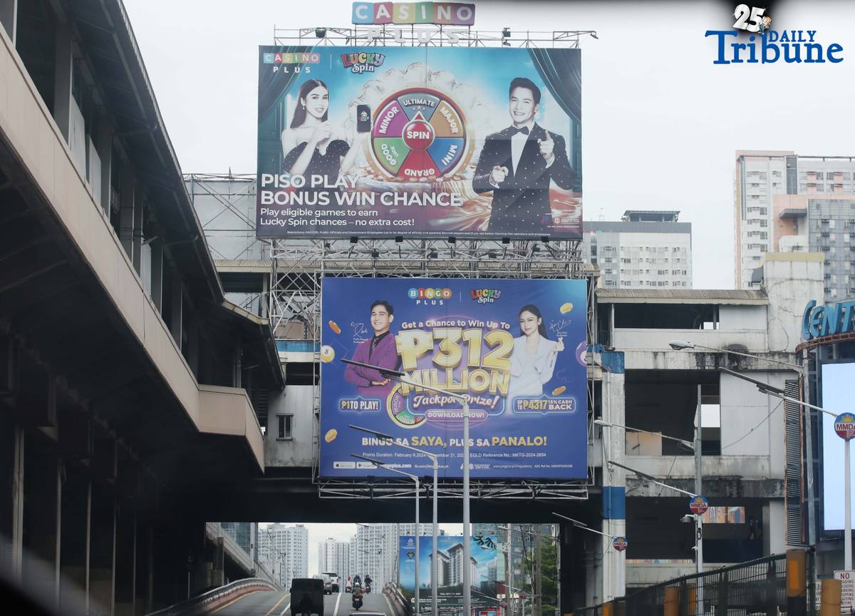 (July, 08 2025) Online gambling advertisements seen along Edsa North and Southbound lane on Tuesday July 8 2025. A Senate lawmaker filed an anti-online gambling bill, where he described online gambling as a “silent epidemic” that is quietly harming Filipinos, especially minors and the most vulnerable. Photo/Analy Labor