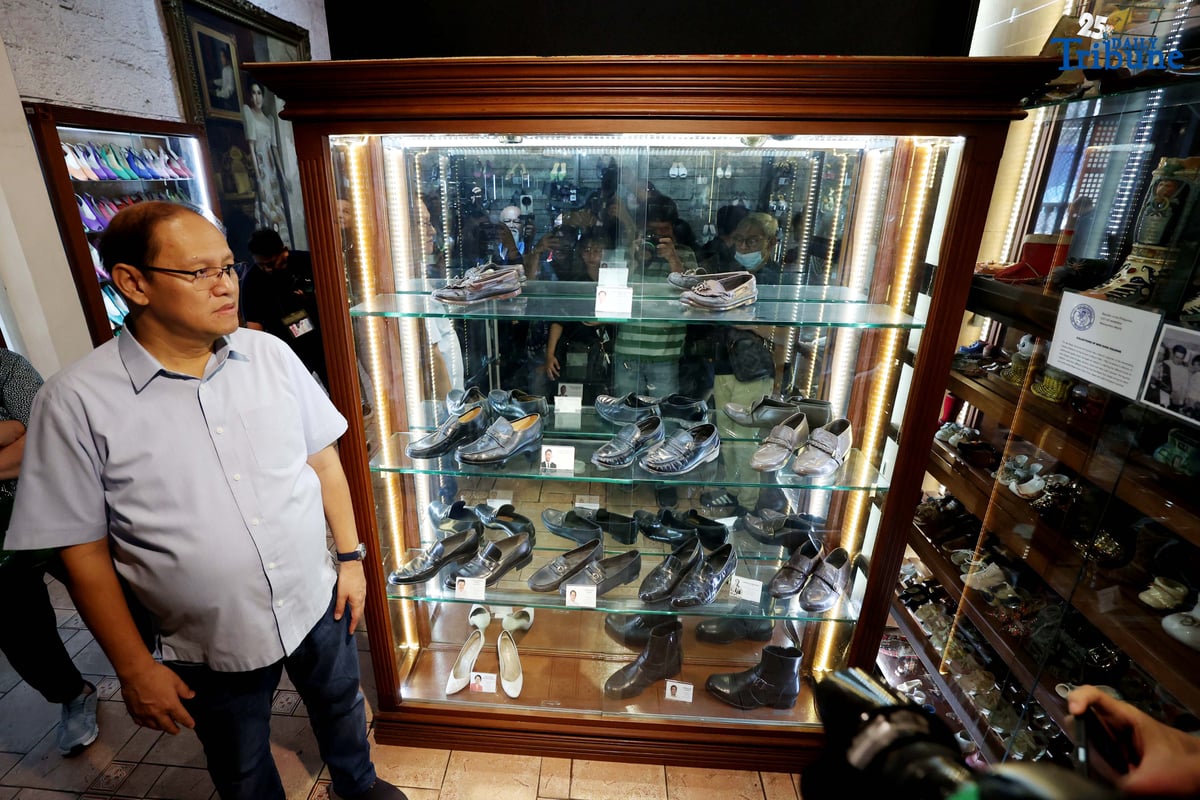 (July, 09 2025) Marikina City 1st district representative Marcy Teodoro show to the members of the media the 381 shoes of former first lady Imelda Marcos displayed at the Shoe Museum, in Marikina On Wednesday, July 9, 2025, during the media city tour including the Shoe Museum. Marikina is pushing to entice more locals, especially to the youth, to join its footwear making industry as the city looks to revive the Philippines’ Shoe Capital.  Photo/Analy Labor