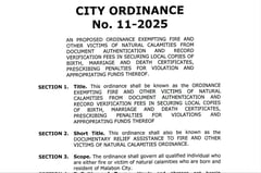 Malabon waives document fees for disaster victims under new ordinance