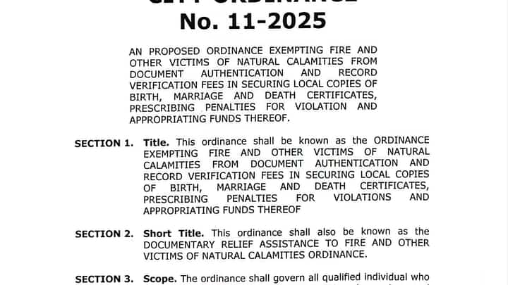 Malabon LGU approves the city ordinance waiving documentary fees to victims of natural disasters