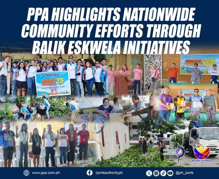Employees of various Port Management Offices of the Philippine Ports Authority recently left their work stations and visited some schools to provide education tools and hygiene kits, and helped in the Brigada Eskwela as part of their corporate social responsibility.