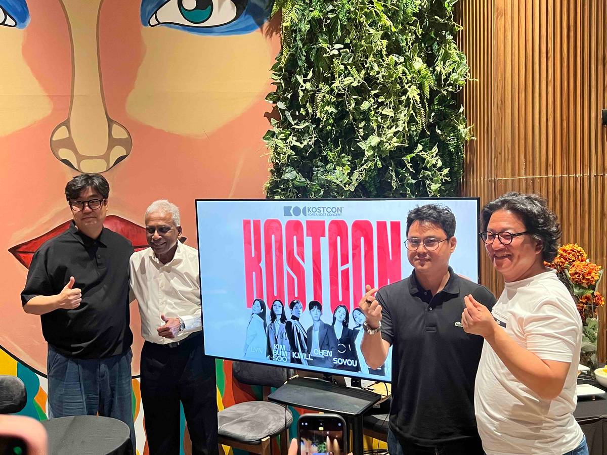 Korean Management Federation Director Myunggil Lee, High Five Entertainment chairman Tommy Pereira, Random Minds Inc. president Allan Villegas, and Kelebrity Worldwide Inc. CEO David Shin.