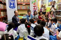 Ambassador Ilan Fluss reads to students at the Alamim Center, sparking curiosity, joy and connection.