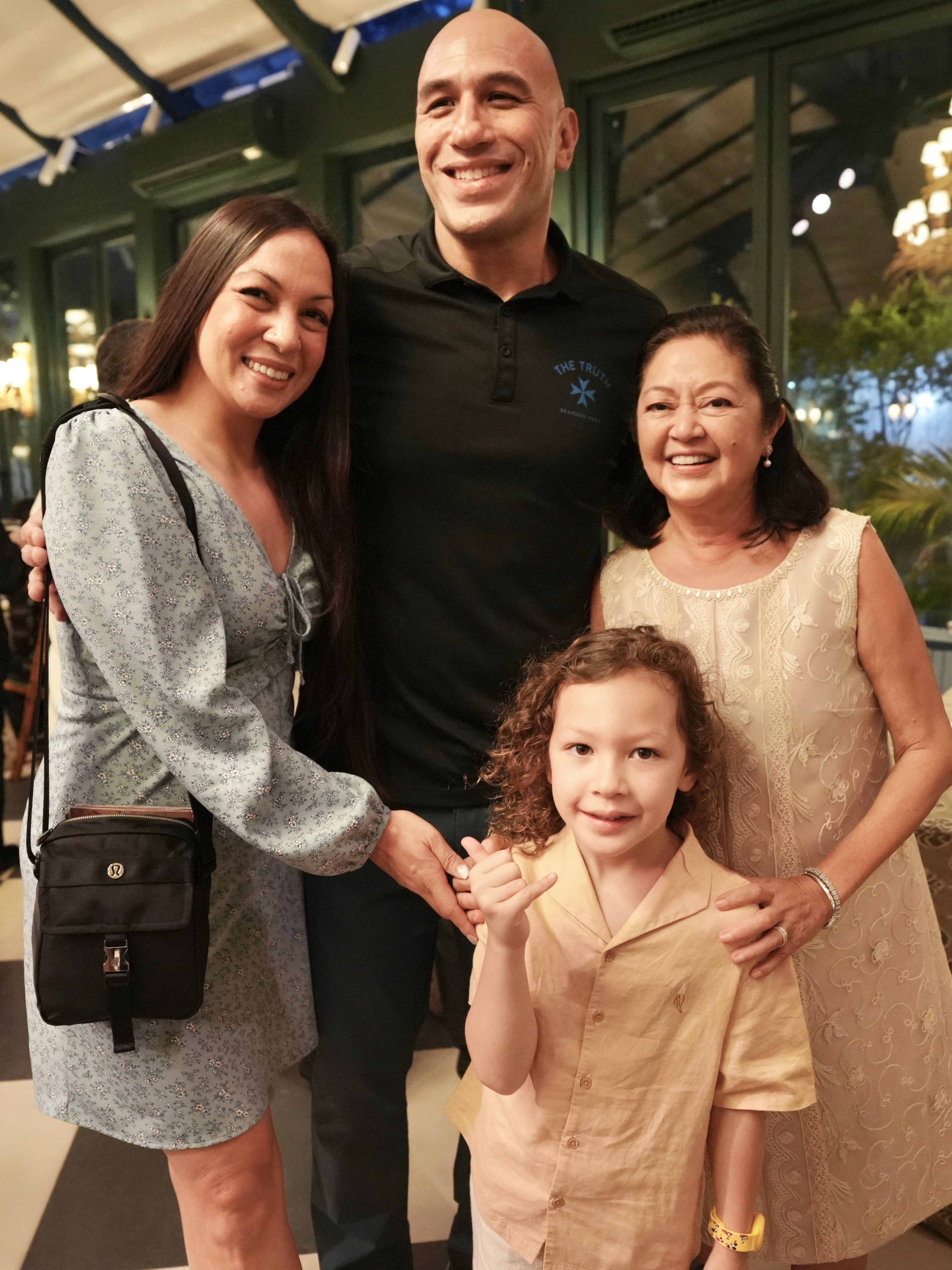 Jessica Renee Craven Vera, Filipino-American Mixed Martial Artist Brandon Michael Vera, First Lady Louise Araneta-Marcos and Atreyu Timothy Vera.