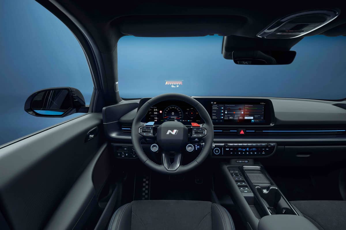 THE cockpit of the IONIQ 6 N blends high-tech controls with a race-inspired feel.