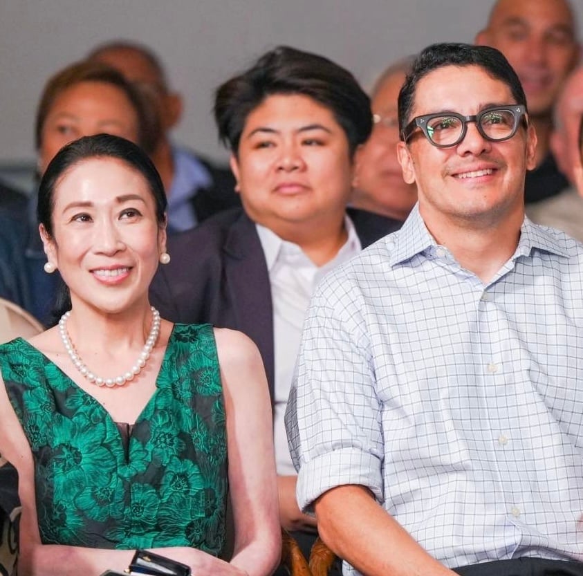 GMA executive Atty. Annette Gozon Valdes with Shintaro Valdes and (in between) OWWA Administrator Patricia Yvonne Caunan.