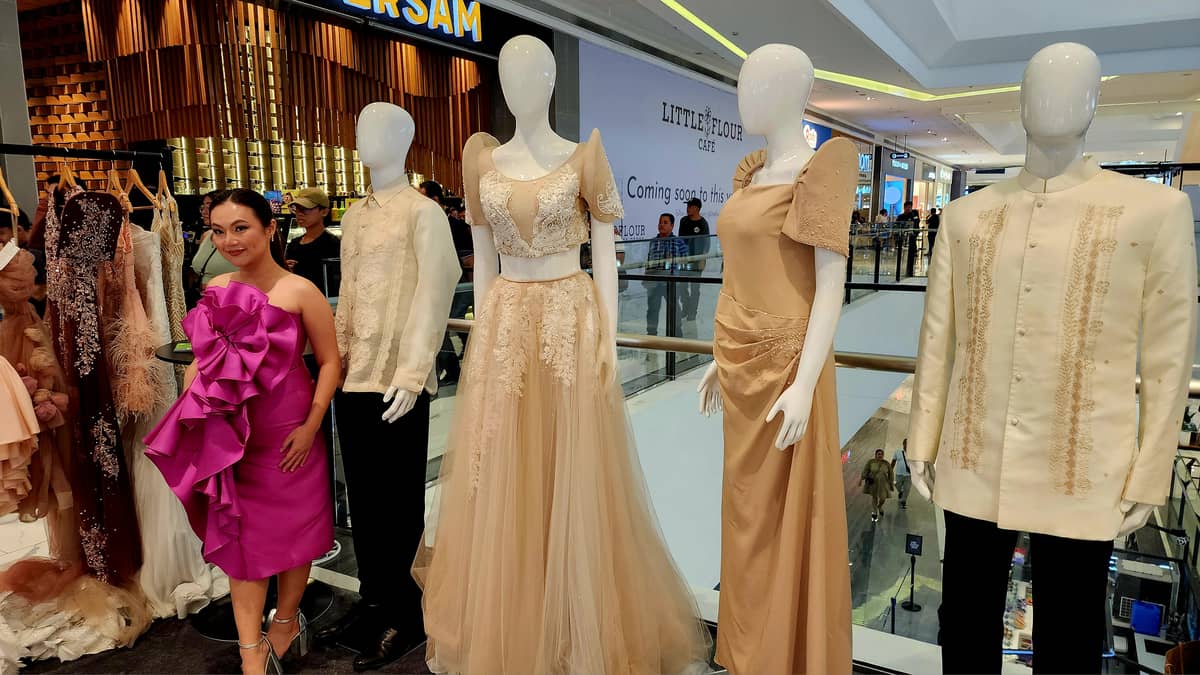 Fashion designer  Chynna Mamawal with some of her works.
