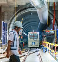 Stride to the future The Metro Manila Subway Project advances by 281.74 meters from the launching shaft and has reached the Camp Aguinaldo-White Plains boundary, where President Ferdinand R. Marcos Jr. with other government officials make an inspection on Wednesday, 16 July. The first Tunnel Boring Machine CP103 was launched last January 2025 from Camp Aguinaldo Station towards Ortigas Avenue Station. It is expected to reach Corinthian Properties by the fourth quarter of this year.