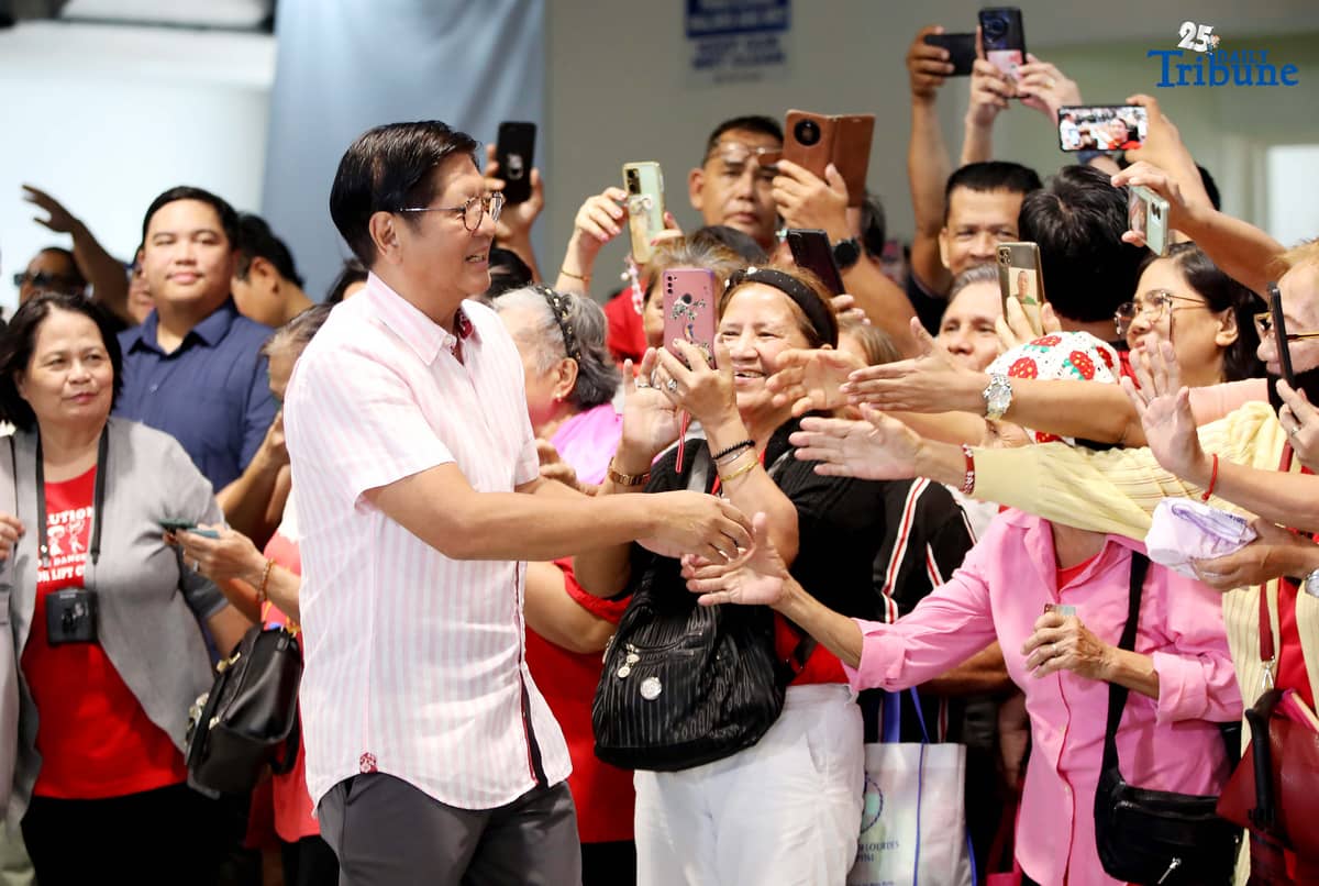 President Ferdinand Marcos Jr. leads the launch of the 50% train fare discount for senior citizens and persons with disabilities at the MRT-3 Santolan-Annapolis Station in Quezon City on Tuesday, July 16, 2025. Joining him are Transportation Secretary Vince Dizon and MRT-3 General Manager Michael Capati.