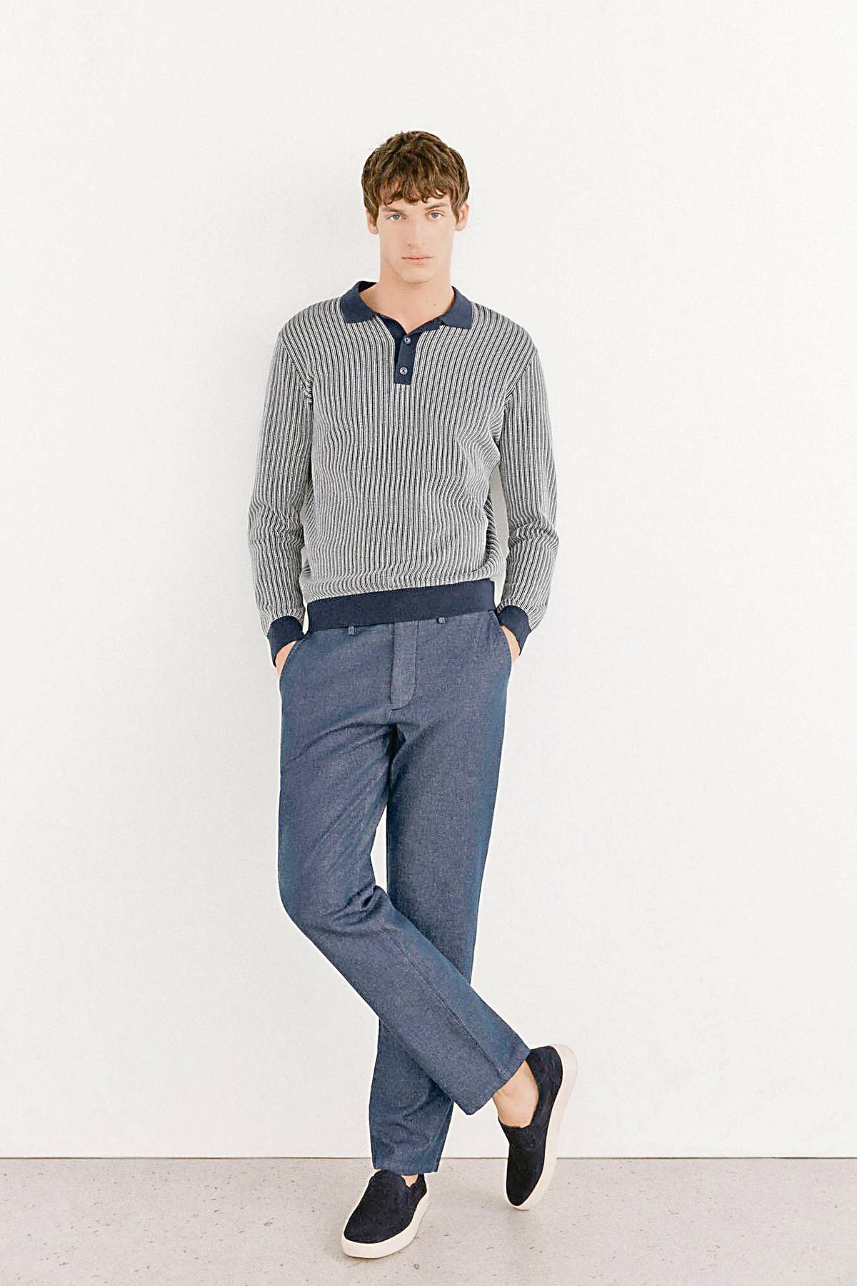 PEDRO DEL HIERRO Vertical Structure Polo Shirt.