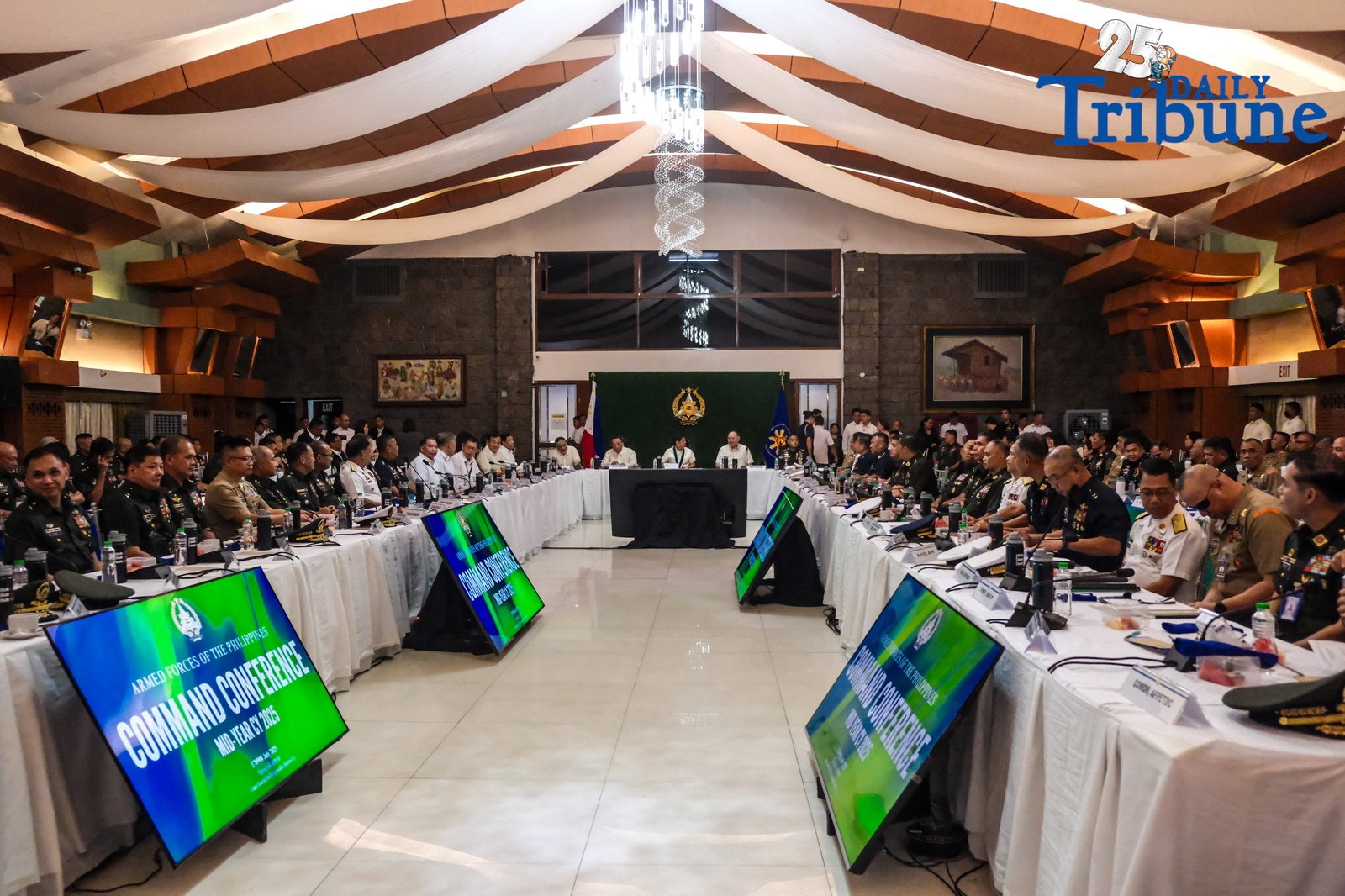 President Ferdinand R. Marcos Jr. presided over the Armed Forces of the Philippines (AFP) Mid-Year Command Conference 2025 on Thursday, 17 July, at Tejeros Hall in Camp Aguinaldo, Quezon City. The high-level meeting tackled key strategic issues and reviewed the military’s operational accomplishments. Among those in attendance were AFP Chief Gen. Romeo Brawner Jr. and Defense Secretary Gilberto Teodoro Jr. Capping off the event, AFP personnel performed “Kanluran,” a stirring anthem that has become a rallying cry for Filipino patriotism and vigilance. The song, which pays tribute to the West Philippine Sea, calls on citizens to stand as stewards of the nation's maritime sovereignty. President Marcos has repeatedly underscored the importance of national unity and defense readiness in safeguarding Philippine territory.