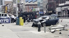 Two dead after speeding car hits cyclist and pedestrian in Manhattan