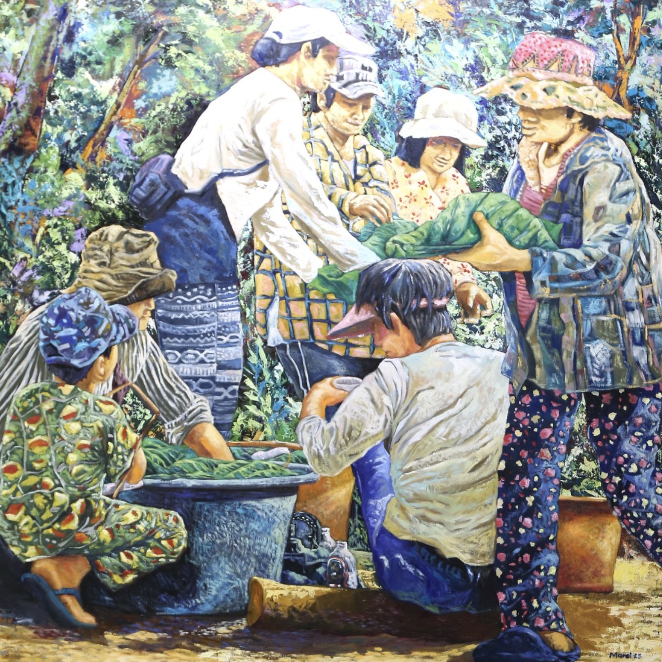 Marrel Pajanil's 'Vunung' (oil on canvas, 4 by 4 feet, 2025).