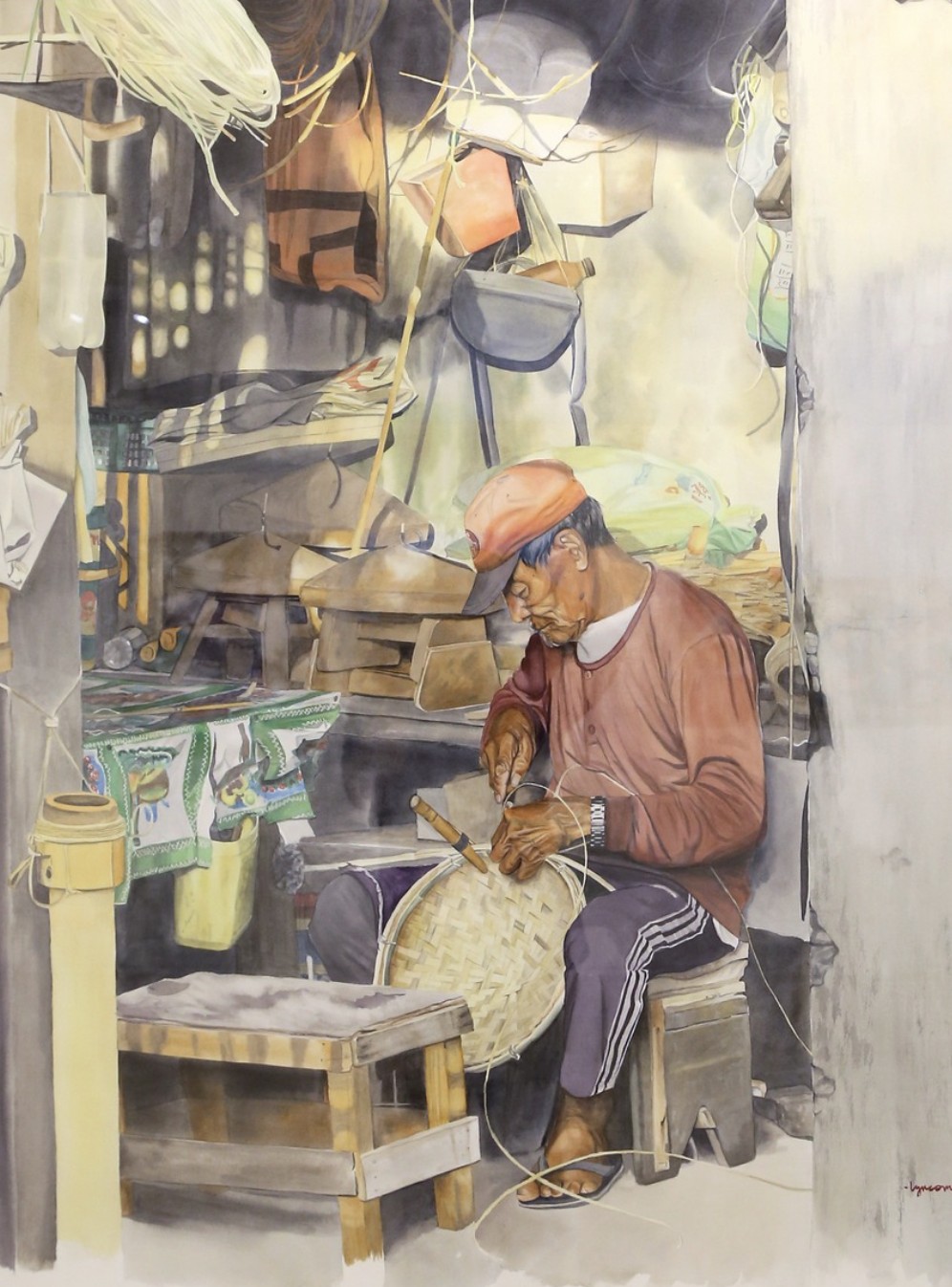 Rodelyn Come's 'Papu Ano' (watercolor on Arches paper, 42 by 56 inches, 2025).