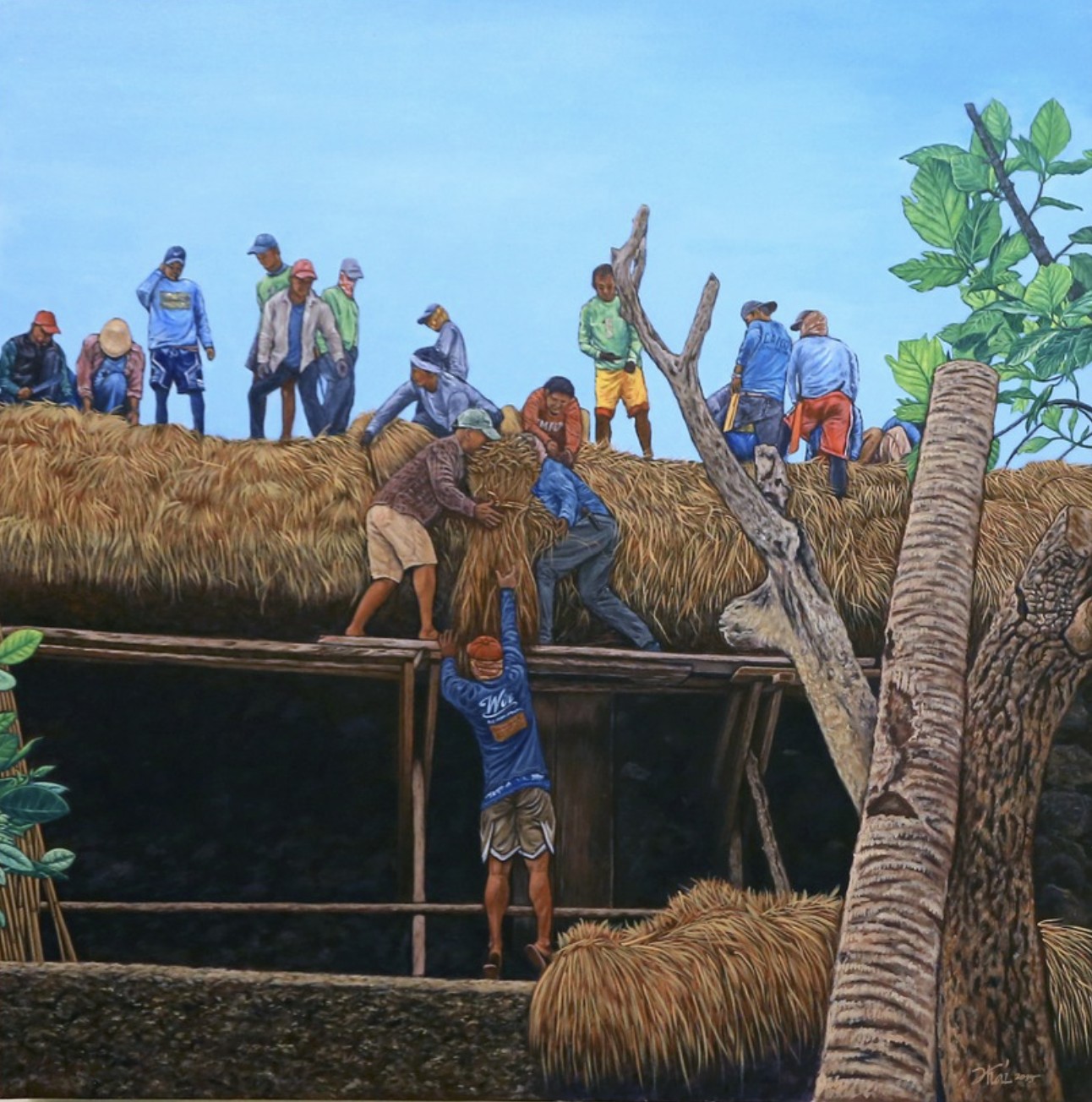 Jhai Portez' 'Mayatep' (acrylic on canvas, 3 by 3 feet, 2025)