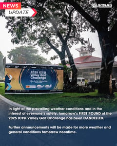Ugly weather halts ICTSI Valley tourney