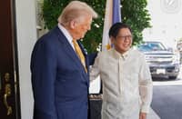 United States President Donald Trump welcomes President Ferdinand Marcos Jr. at the White House for their first bilateral meeting,