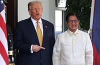 You’re the man With a dramatic gesture, US President Donald Trump emphasizes a point as he welcomes President Ferdinand Marcos Jr. at the White House on Tuesday. The two leaders met to discuss trade imbalances and regional security, following a deal that leaves the Philippines facing a steep 19-percent tariff on exports to the US.