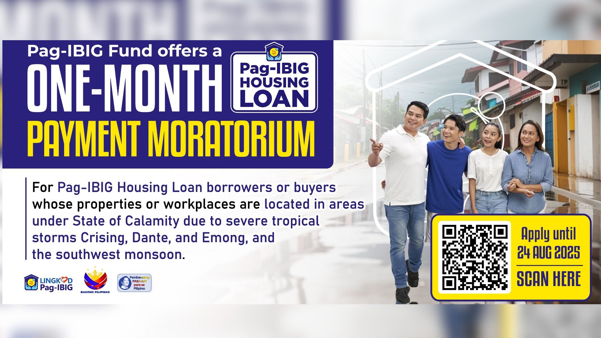Pag-IBIG offers housing payment relief to disaster-hit members