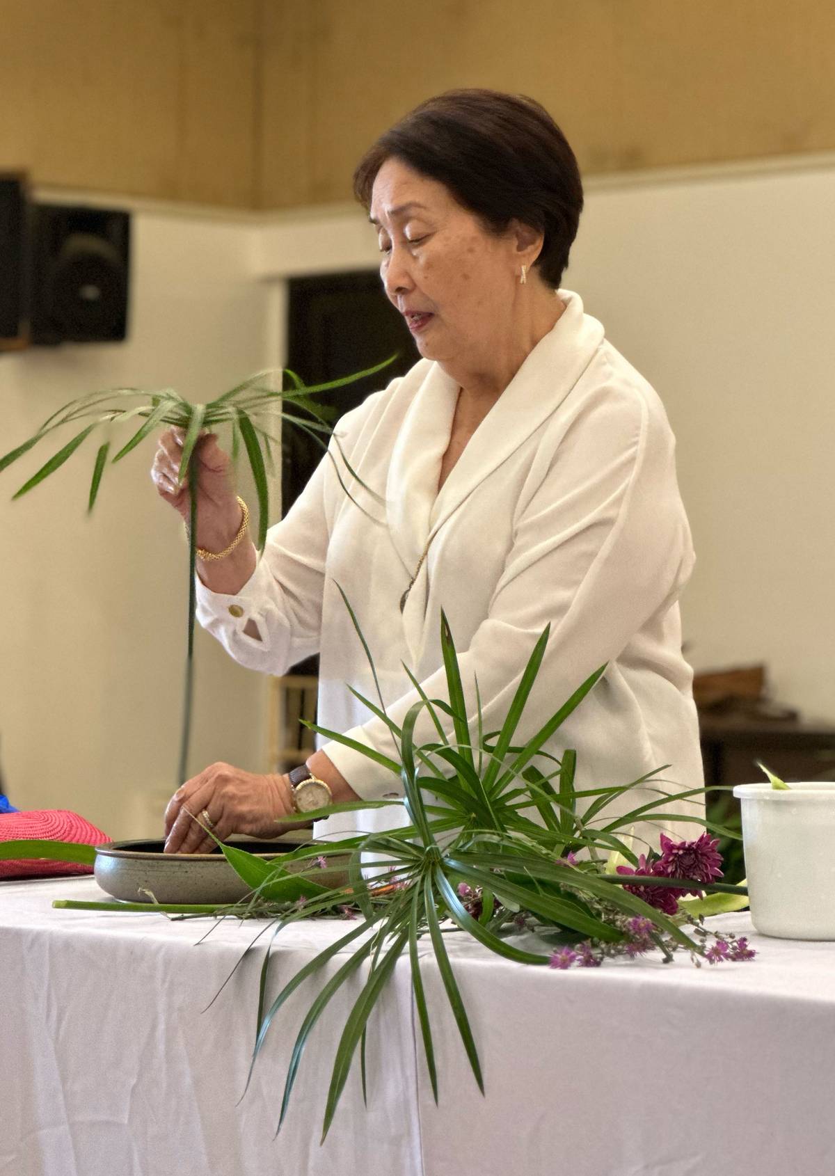 Ikebana Sogetsu teacher Margot Perez.
