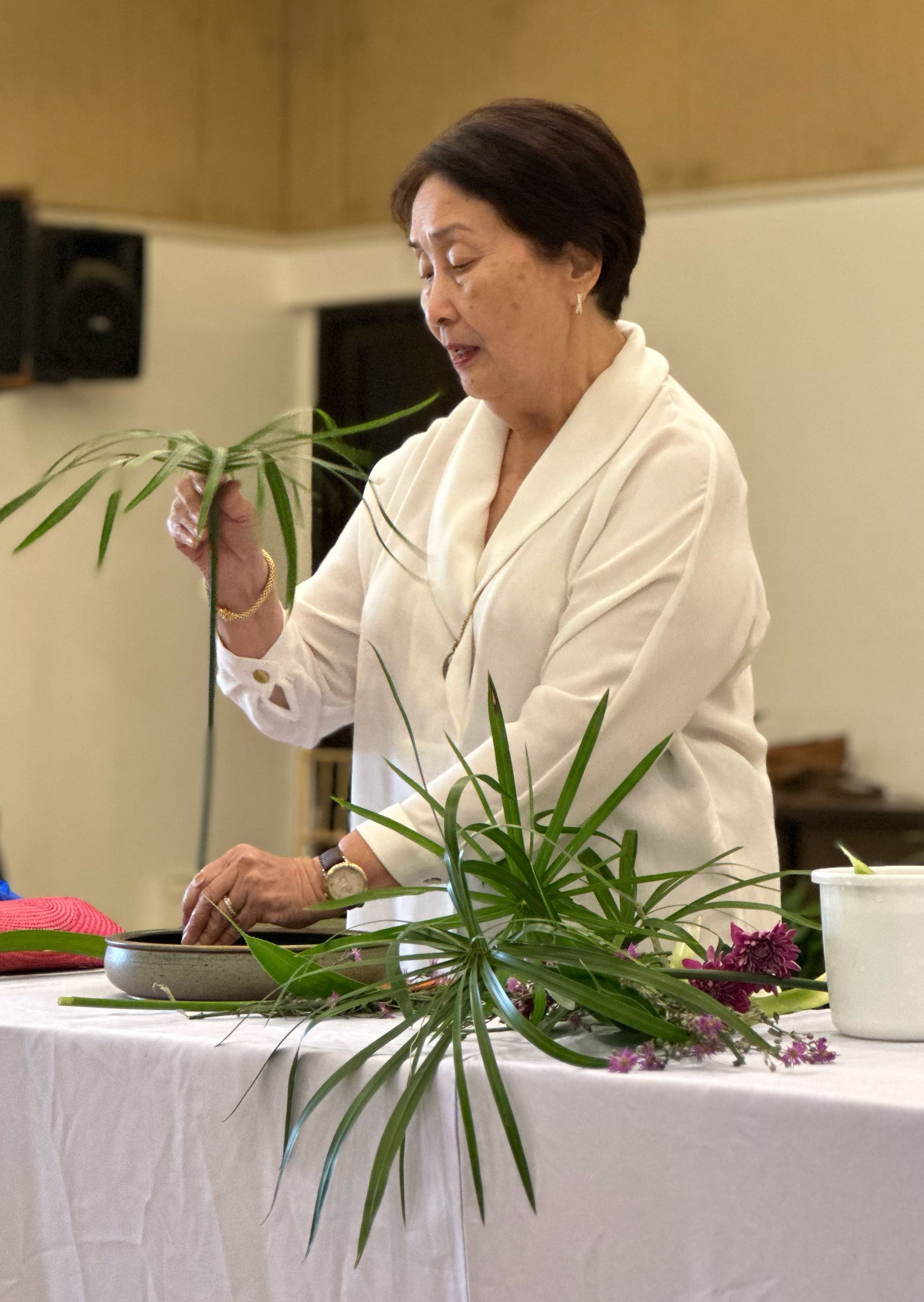 Ikebana Sogetsu teacher Margot Perez.