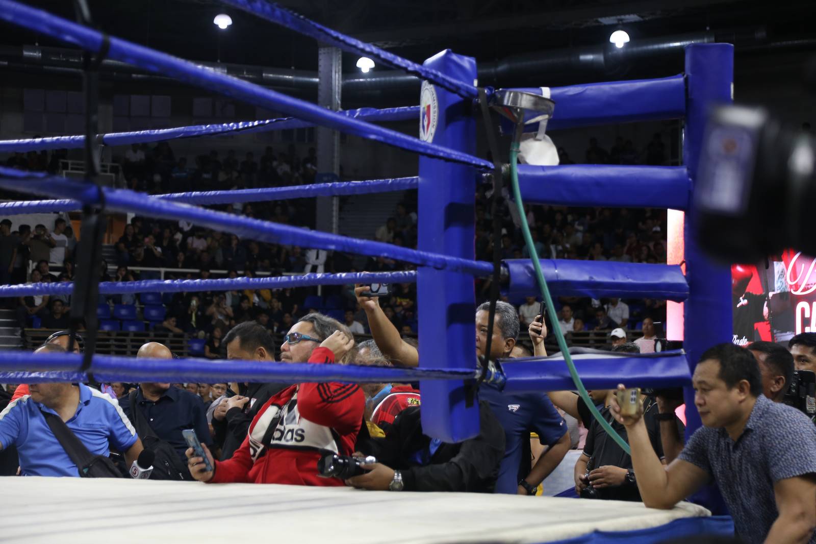 Police chief Gen. Nicolas Torre III is declared the winner of the charity boxing match after Davao City Mayor Baste Duterte failed to show up at the scheduled bout on Sunday, 27 July, at the Rizal Memorial Coliseum.