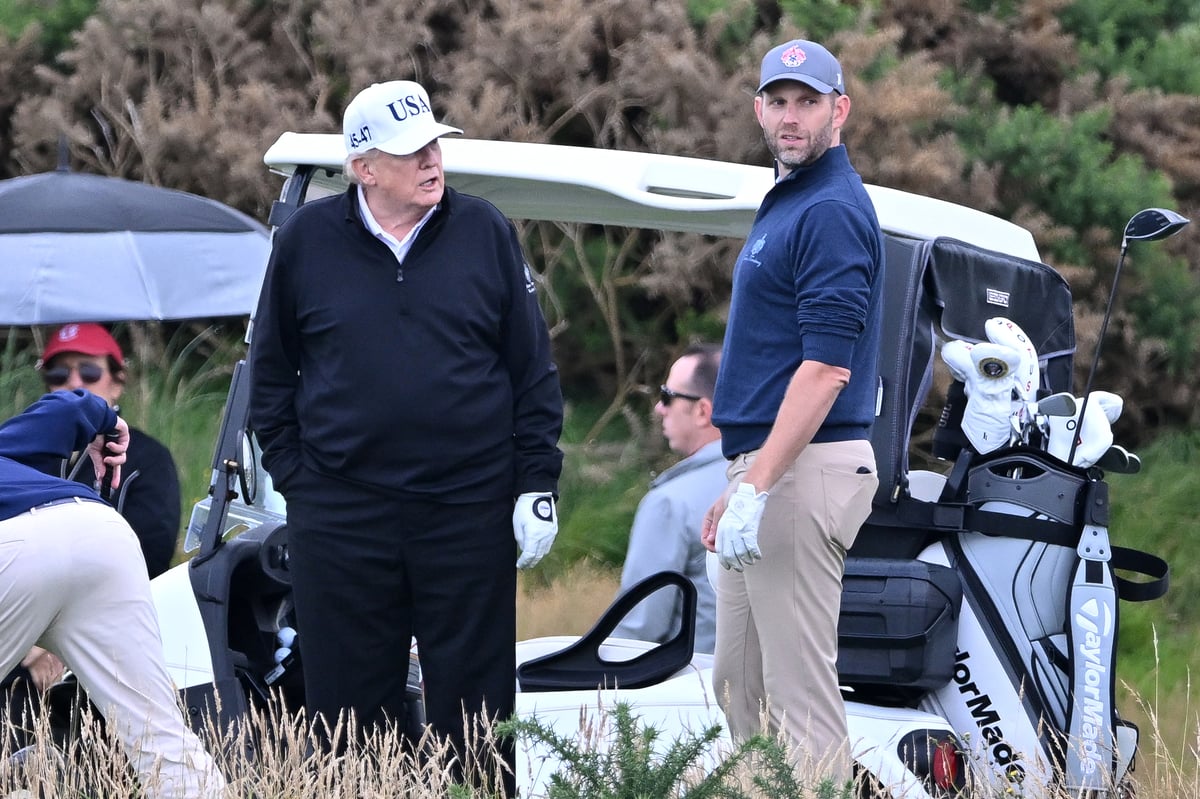 Trump plays golf in Scotland as protesters rally