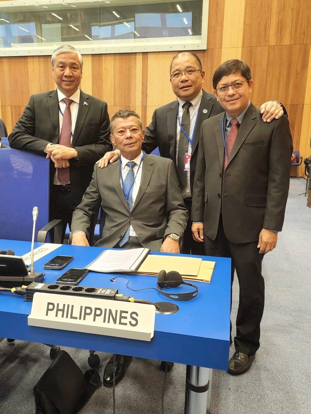 SOJ Remulla (bottom-center) leads the PH delegation during the 51st United Nations Human Rights Council (UNHRC) Enhanced Interactive Dialoge in Geneva, Switzerland.