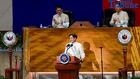 President Marcos Jr. during his SONA 2025 at the House of Representatives.