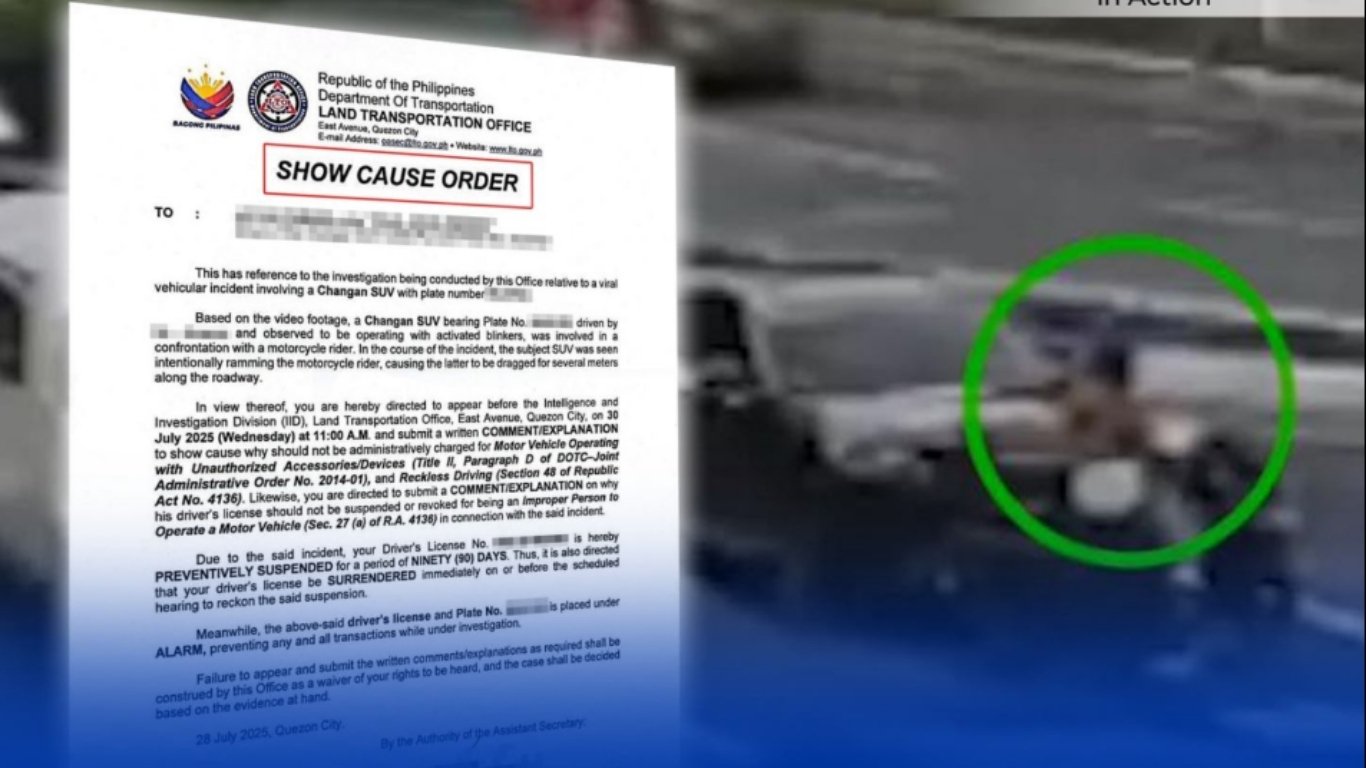 LTO suspends license of SUV driver in road rage incident