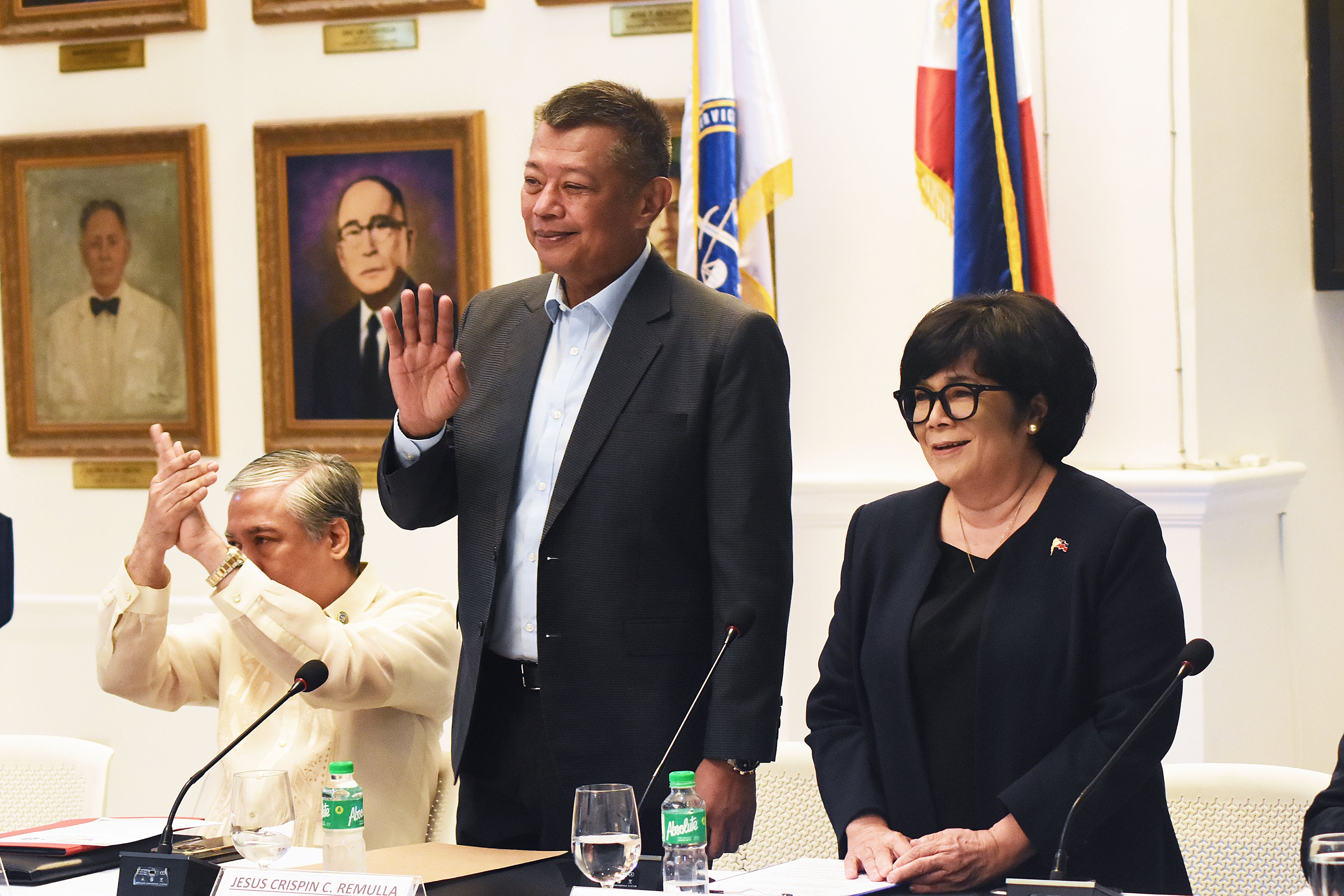 SOJ Remulla and then-Secretary of Environment and Natural Resources (SENR) Maria Antonia Yulo-Loyzaga show their heartfelt appreciation to the public’s support for the signing of the MOA between the DOJ-DENR to strengthen the investigation and prosecution of environmental crimes.