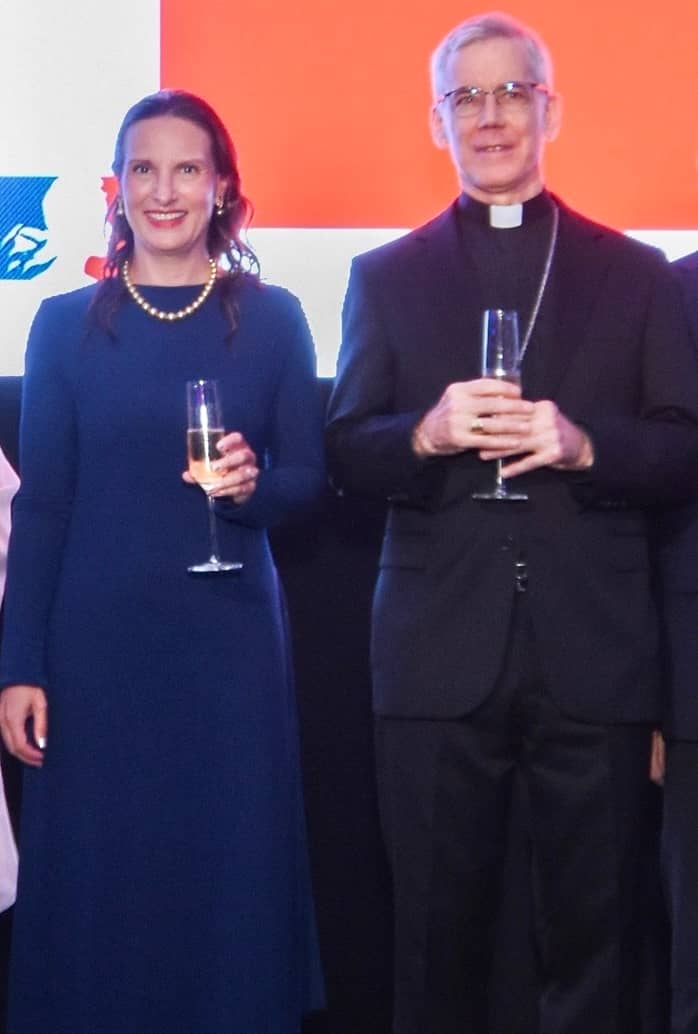 AmbASSADOR Marie Fontanel and France’s Papal Nuncio Arch Charles Brown, Holy See.
