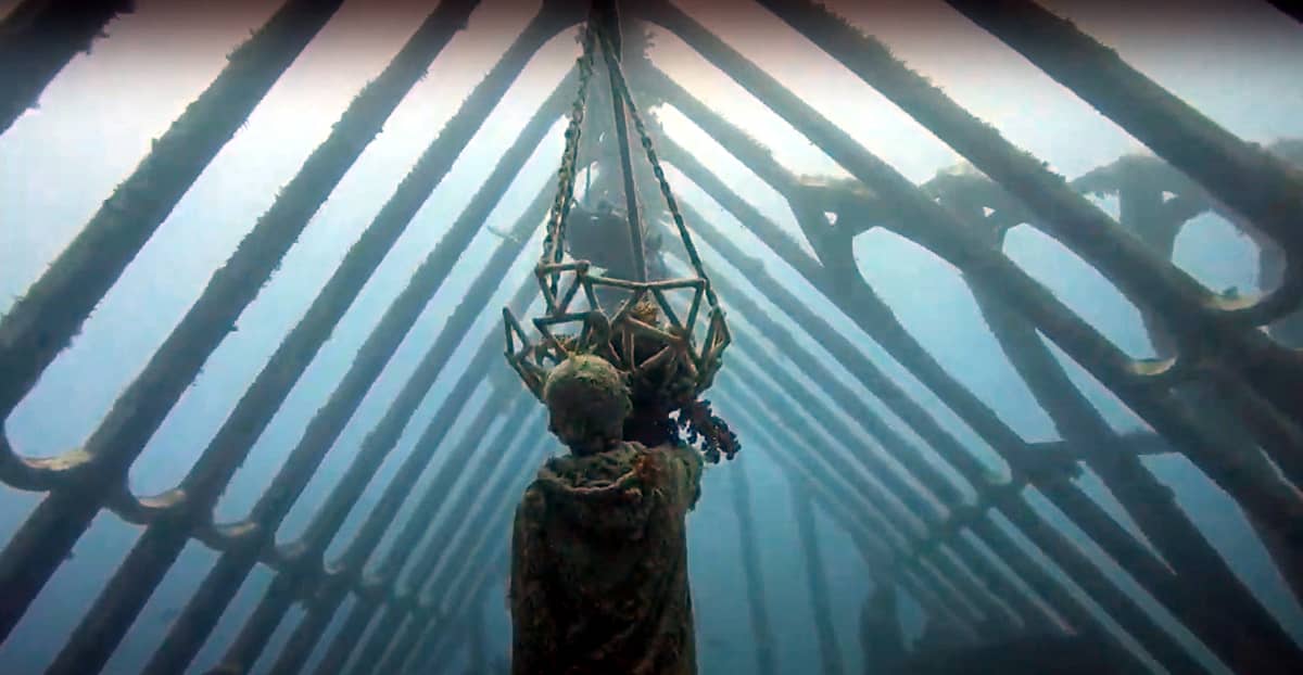 The Museum of Underwater Art has eco-friendly sculptures that promote coral growth.