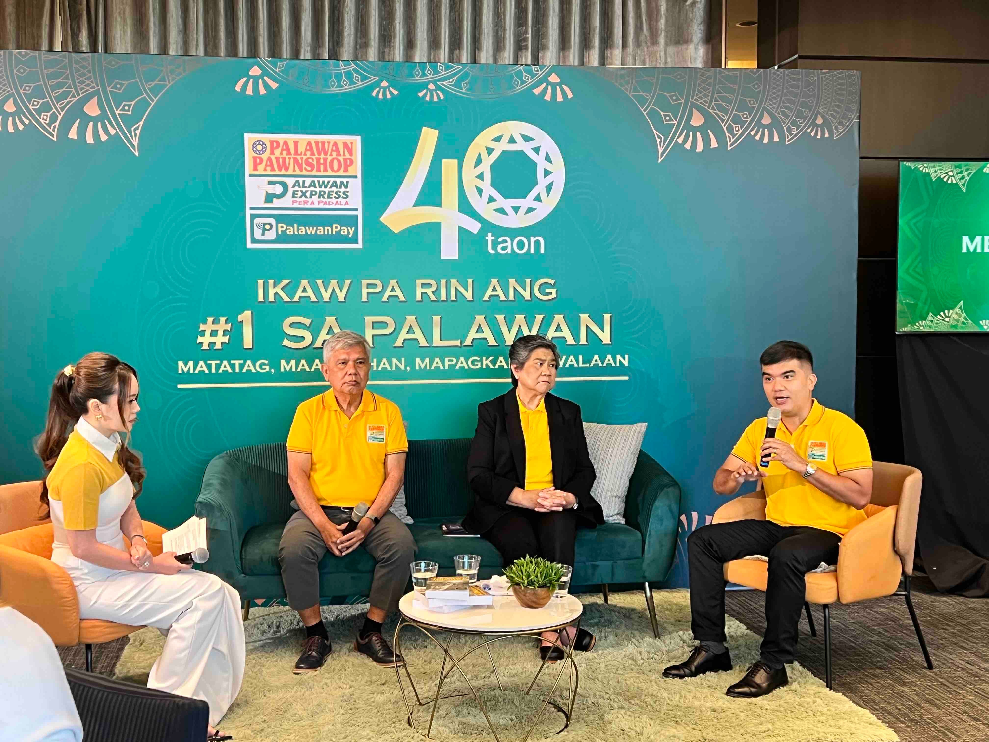 Officials of the Palawan Group of Companies, headed by its president and CEO Karlo Eugene Josef Castro, relay the company's plans as they celebrate 40 fruitful years being the the country’s leading and most trusted pawnshop and remittance firm.