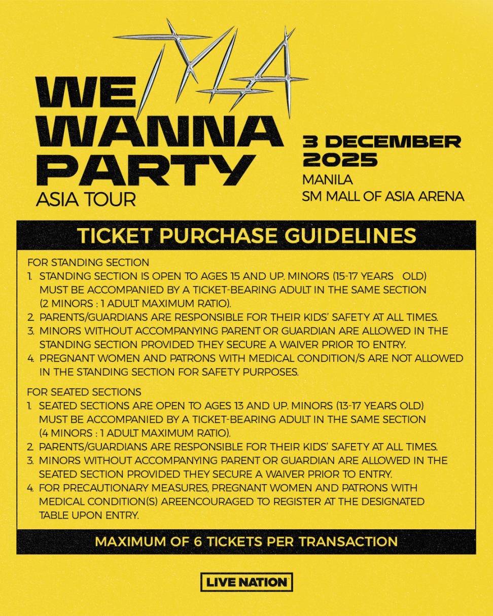 Ticket purchase guidelines.