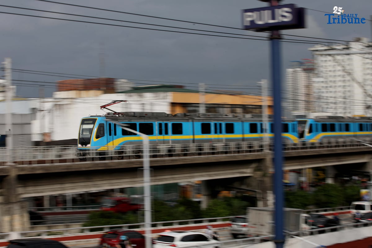 A Dalian train of the Metro Rail Transit Line 3 (MRT-3) is seen running along the tracks in Quezon City on Thursday, 31 July 2025—nearly a decade after being stored in the depot. The train’s reactivation marks a milestone in efforts to modernize the MRT-3 fleet.
