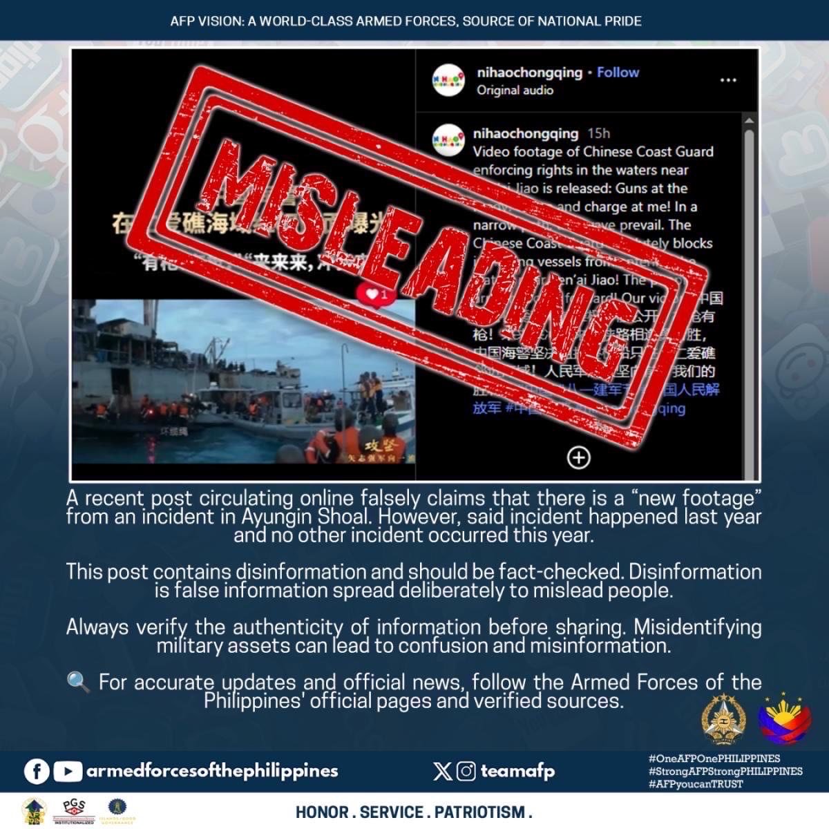 AFP warns vs. WPS disinfo