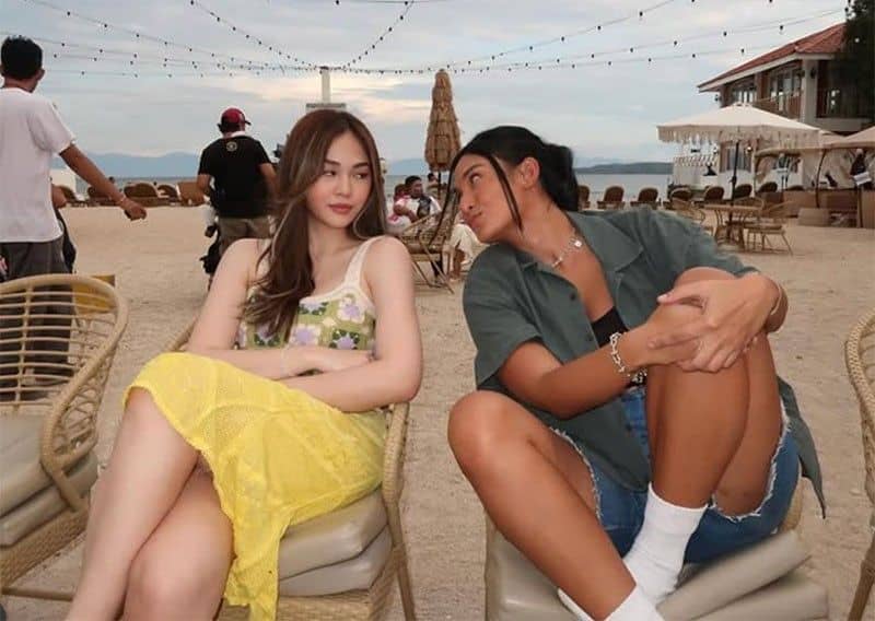 JANELLA Salvador and Klea Pineda on the set of 'Open Endings.'