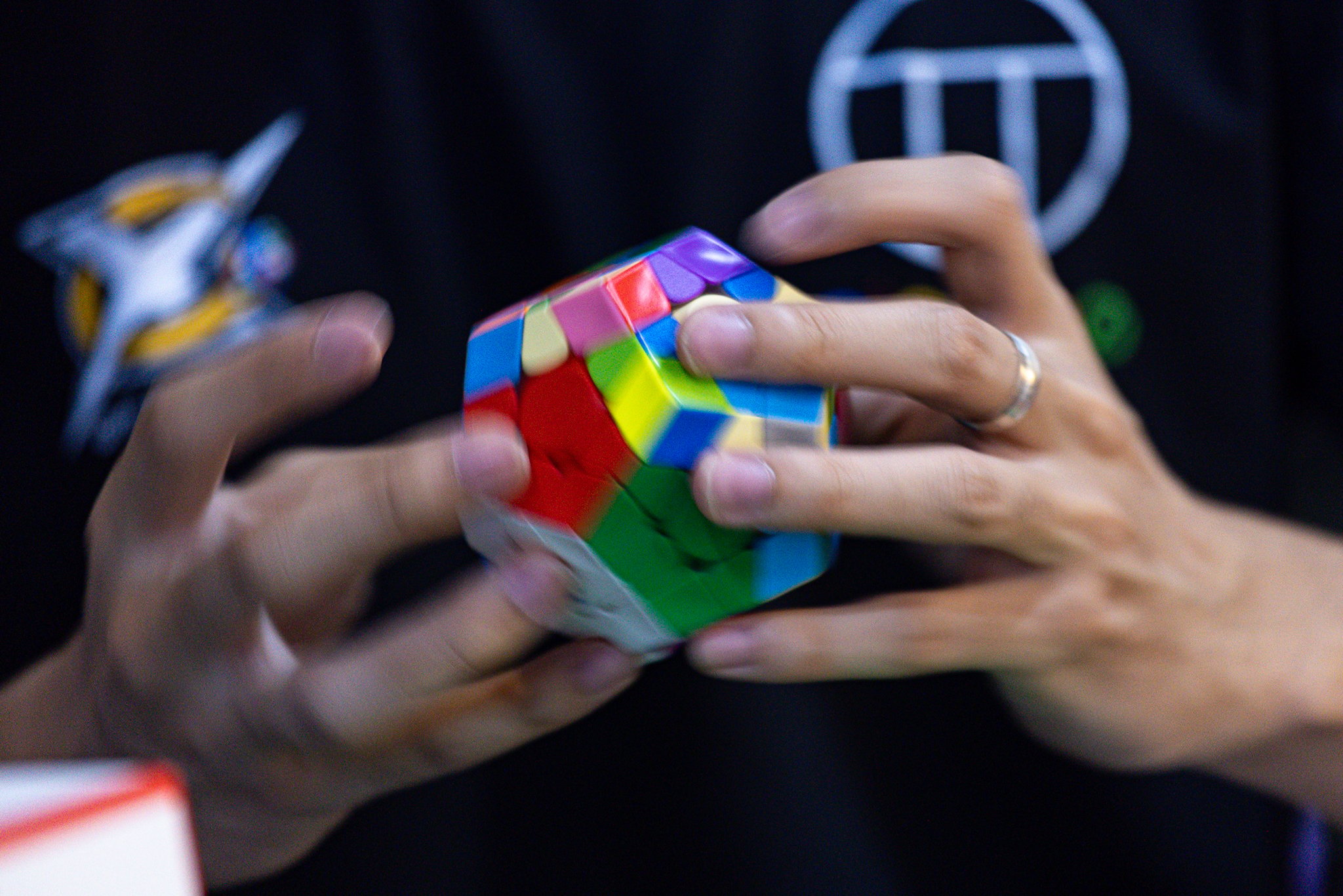 Speedcubers battle it out in a Rubik's Cube competition at a mall in Binondo, Manila on Sunday, 3 August 2024.