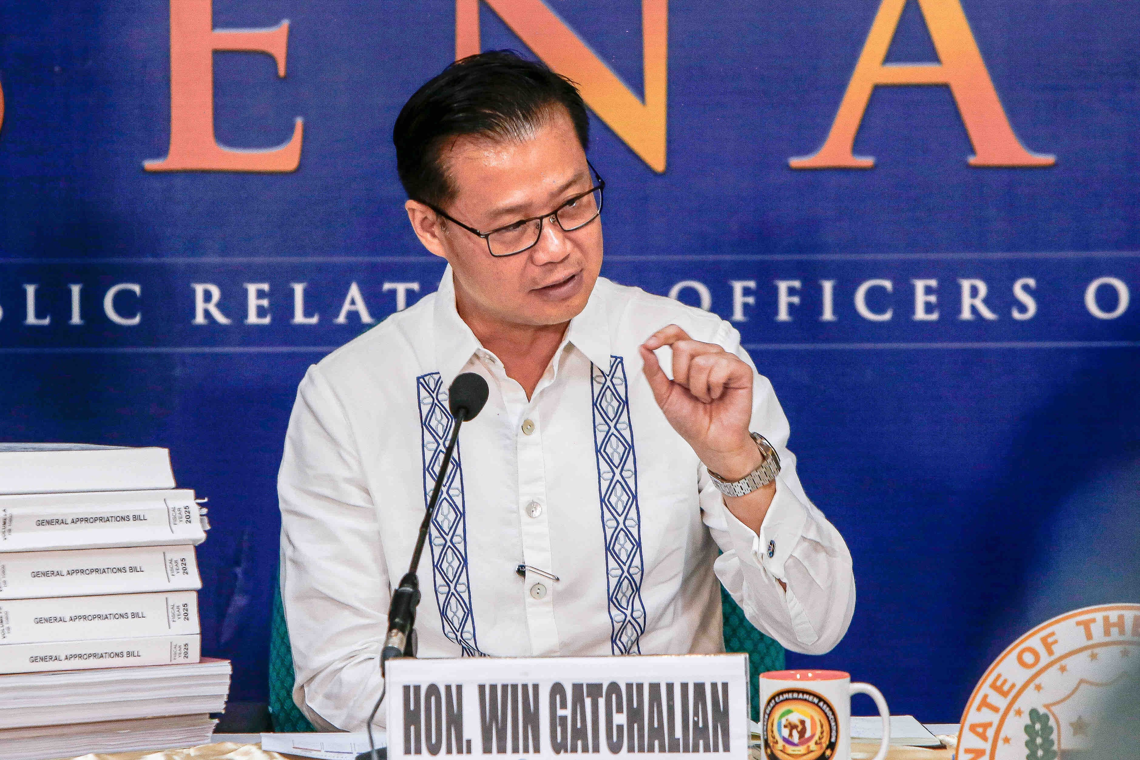 Senator Win Gatchalian holds a press conference