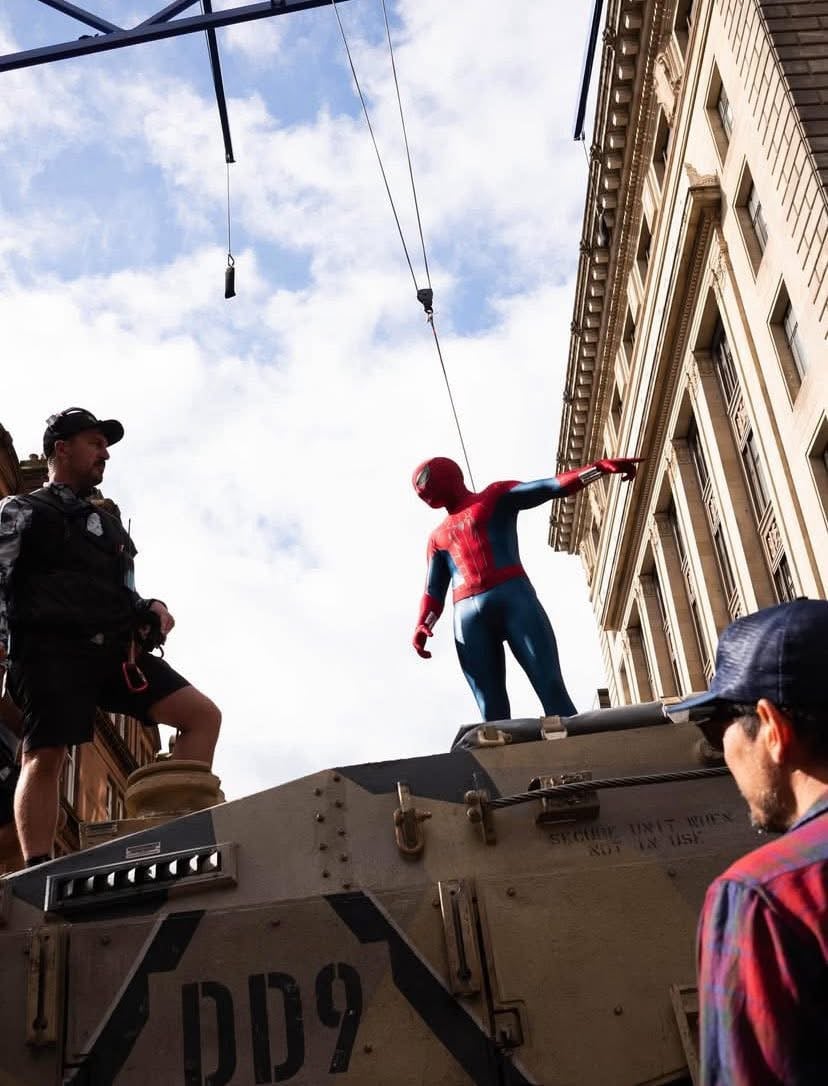Holland teases fans with new Spider-Man movie set photos
