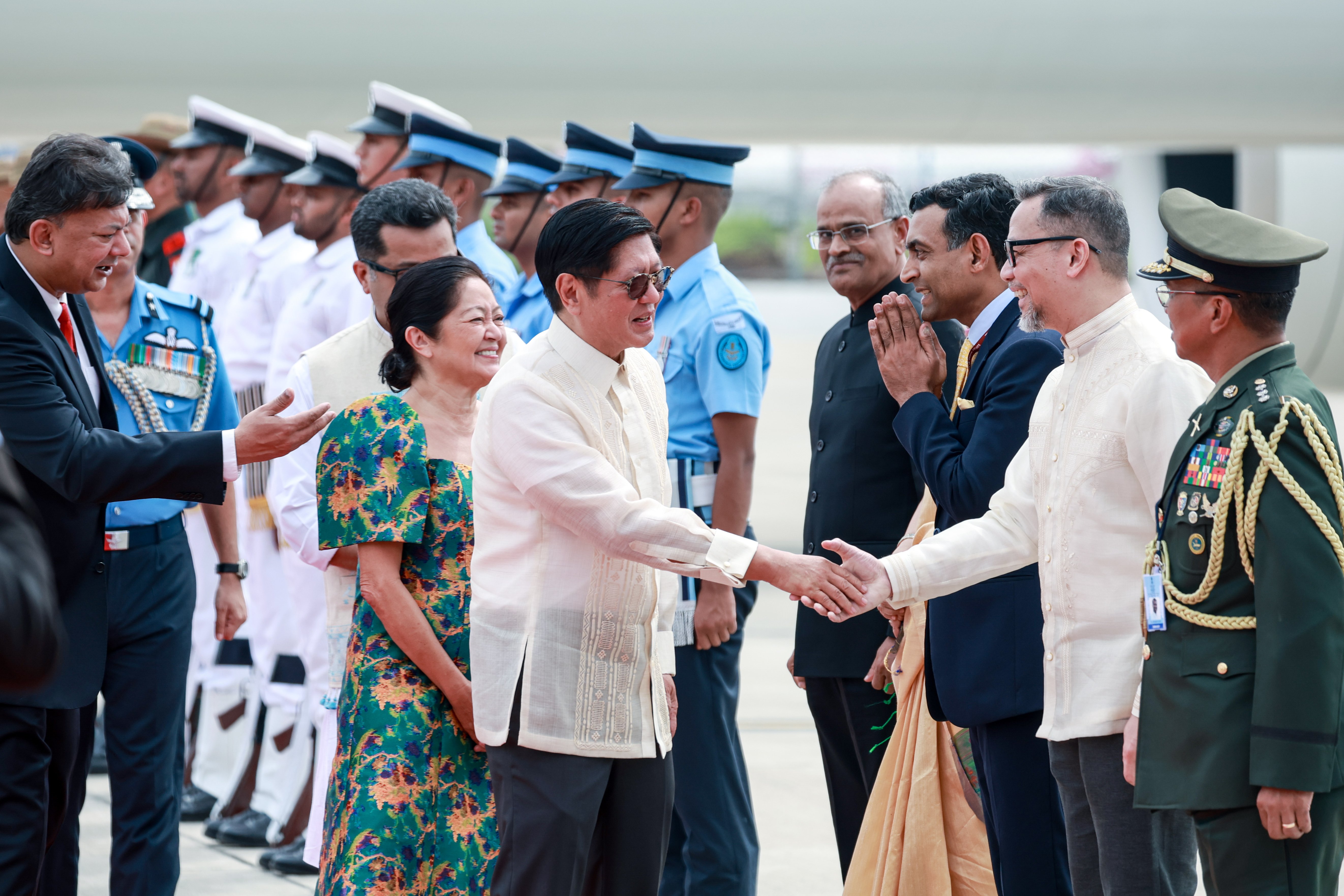 Marcos arrives in New Delhi for landmark state visit