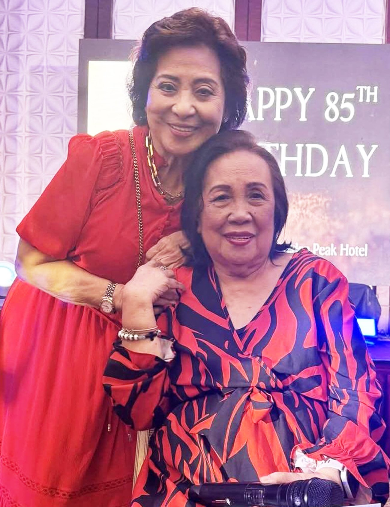Mila with bosom friend Aida Uy.
