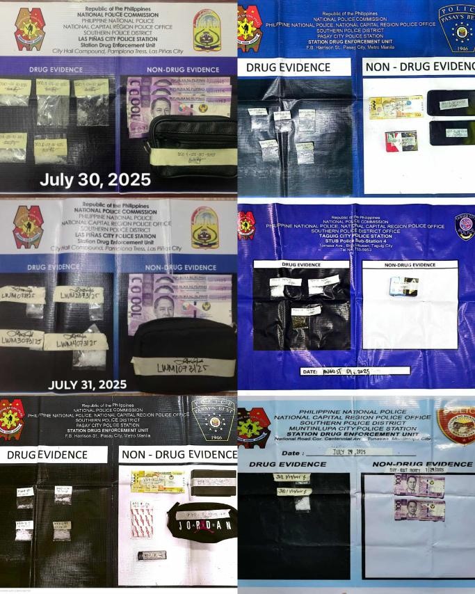 50 nabbed, P1.3M in drugs seized in southern Metro Manila