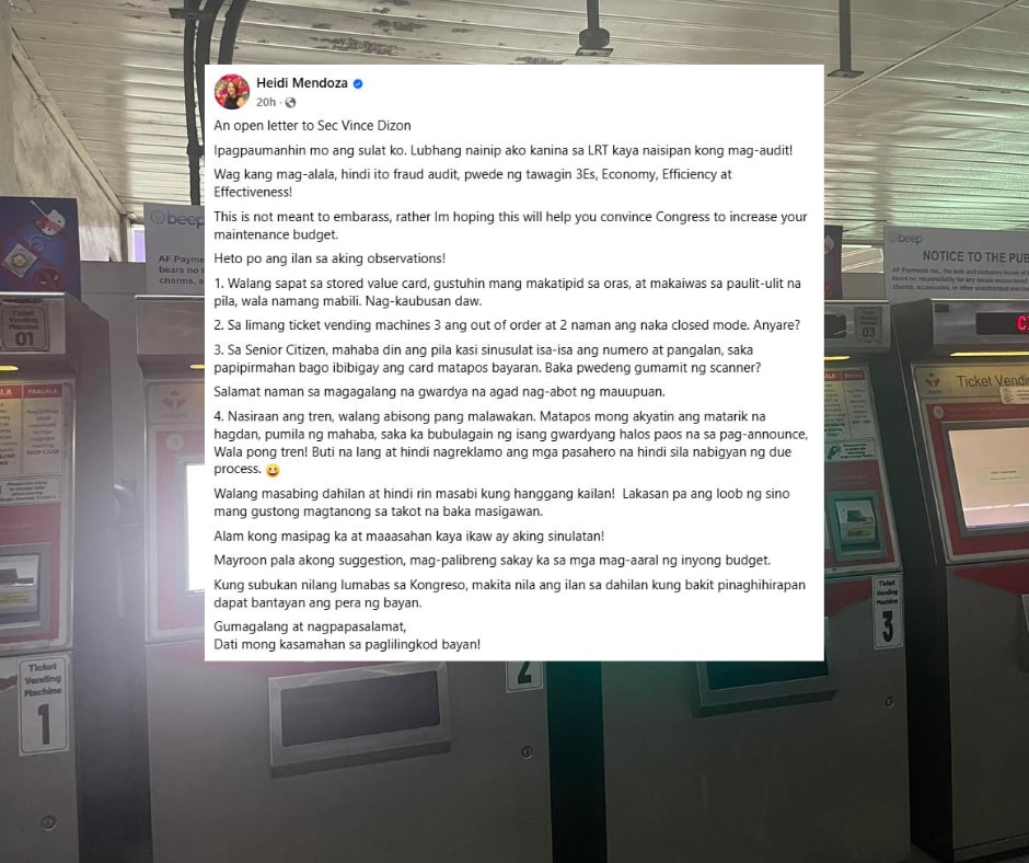 Dizon welcomes Mendoza’s LRT complaints: ‘Keep feedback coming’