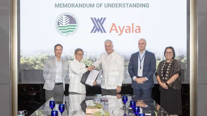 Ayala Group partners with the Department of Environment and Natural Resources for the Forests for Life initiative, which aims to revive forests to restore and protect biodiversity, reduce carbon emissions, promote climate resilience and improve water resources. In photo (from left) are Environment Undersecretary Carlos Primo David; Environment Secretary Raphael Lotilla; Ayala Corporation vice chairperson Fernando Zobel de Ayala; Ayala Corp. chief sustainability and risk officer Jaime Urquijo; and Ayala Corp. executive director for group sustainability and risk management Ma. Victoria Tan.