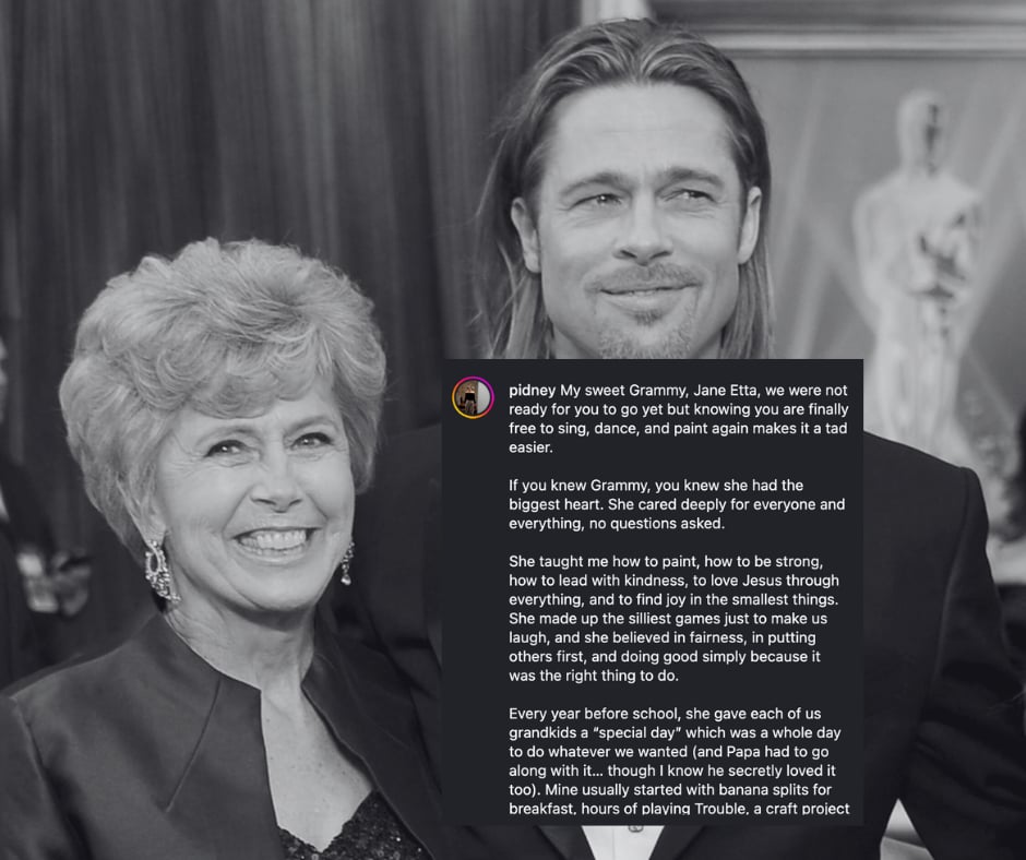 Brad Pitt’s mom, Jane, dies at 84
