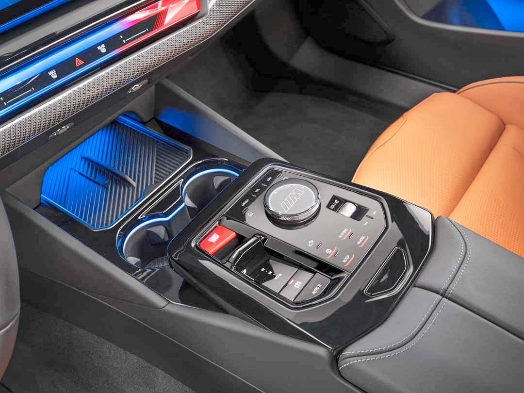 THE new BMW M5 keeps the cockpit sporty and sharp, blending carbon, contrast stitching, and intuitive controls.