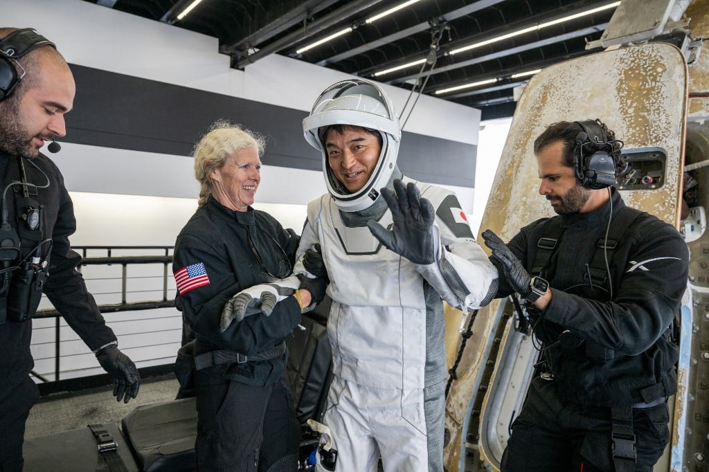 SAN DIEGO, CA - AUGUST 9: (EDITOR’S NOTE: This Handout image was provided by a third-party organization and may not adhere to Getty Images’ editorial policy.) JAXA (Japan Aerospace Exploration Agency) astronaut Takuya Onishi is helped out of the SpaceX Dragon Endurance spacecraft onboard the SpaceX recovery ship SHANNON after he, NASA astronauts Nichole Ayers, Anne McClain, and Roscosmos cosmonaut Kirill Peskov landed in the Pacific Ocean on August 9, 2025 off the coast of San Diego, California. McClain, Ayers, Onishi, and Peskov are returning after seven months in space as part of Expedition 73 aboard the International Space Station.