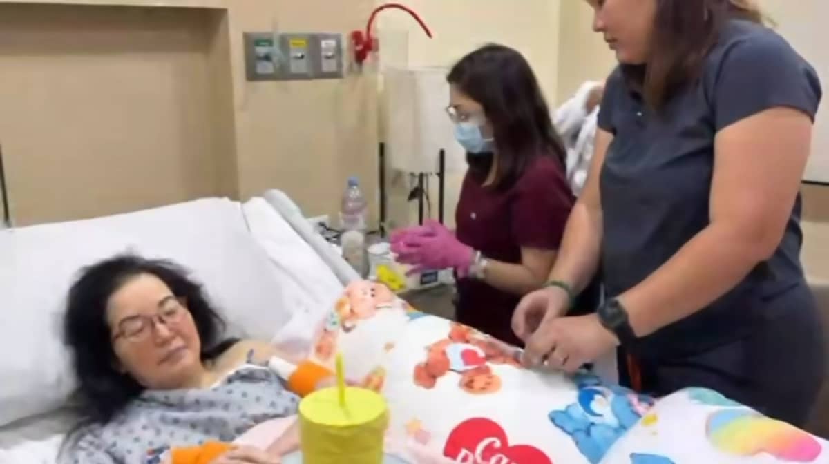Kris Aquino being attended to at the hospital.